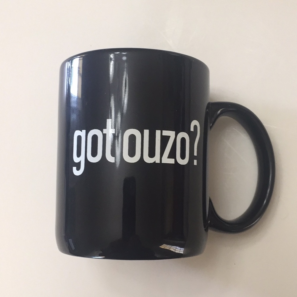 Funny ceramic mug 12 oz. got ouzo? NEW